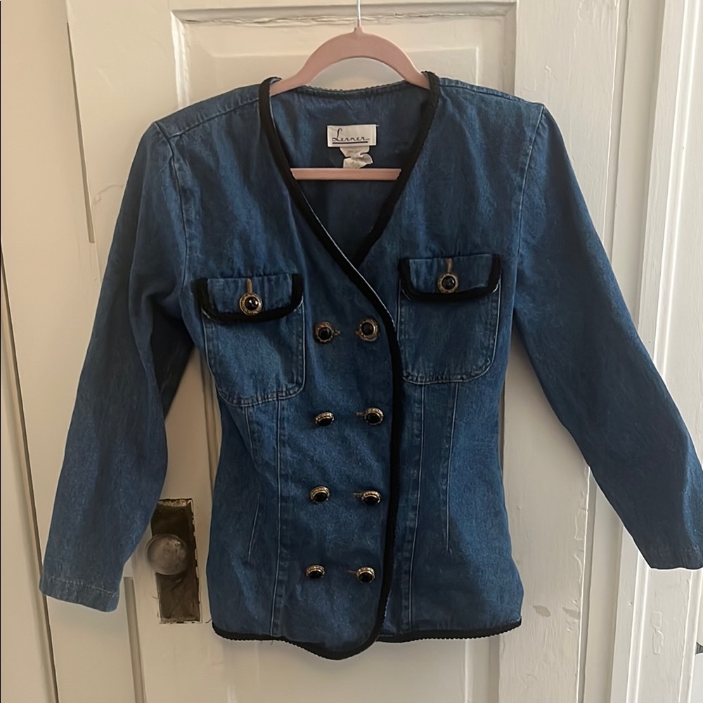 Blue Denim Double-Breasted Jacket